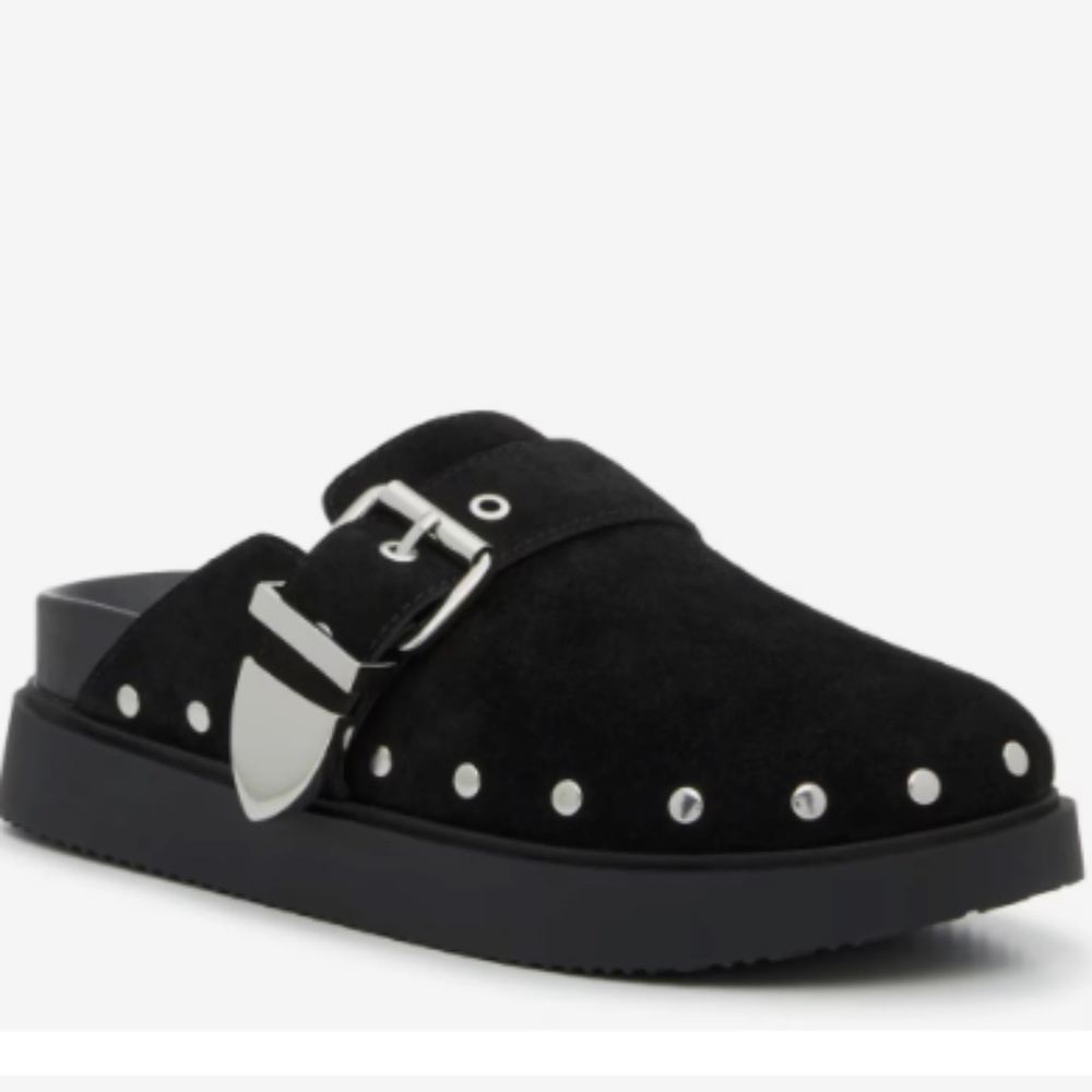 LIKE NEW! Women's Steve Madden Cherrie Black Suede Clog - 6.5 - Picture 3 of 11